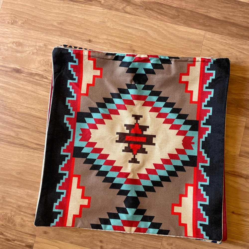 Set of 3 Southwestern accent Patterned Pillow Cover 17x17